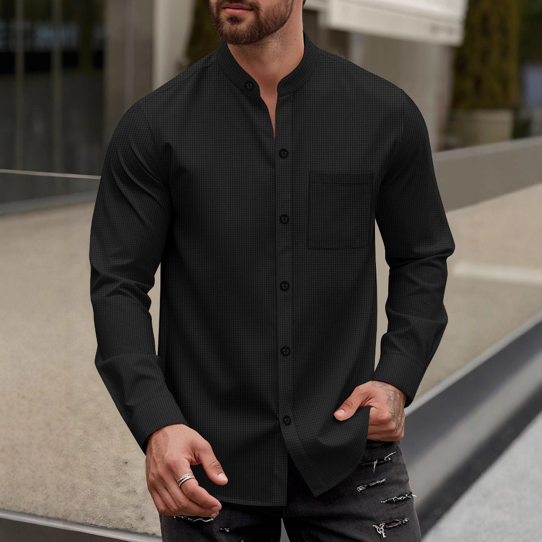 Men's Elegant Shirt with Stand Collar Lune London