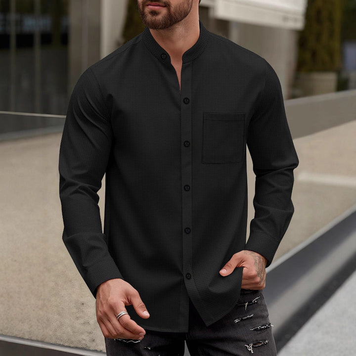Men's Elegant Shirt with Stand Collar Lune London