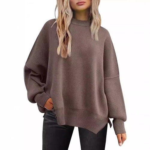 Oversized knitted sweater for women with wide sleeves and a textured surface Lune London