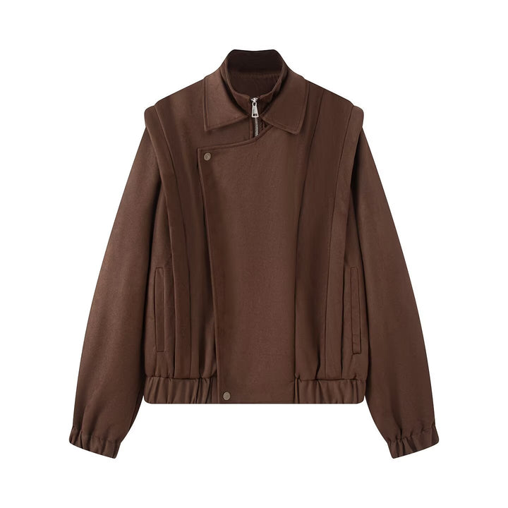 Chic and Stylish women's asymmetrical cut transitional jacket