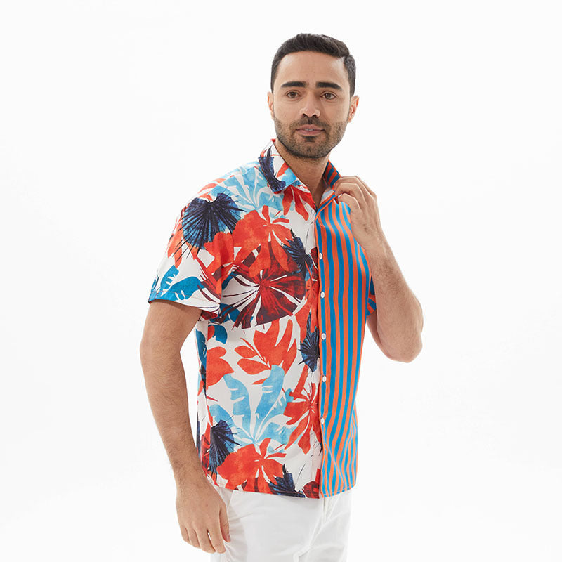 Short sleeve shirt for men with colorful pattern and chic summer design