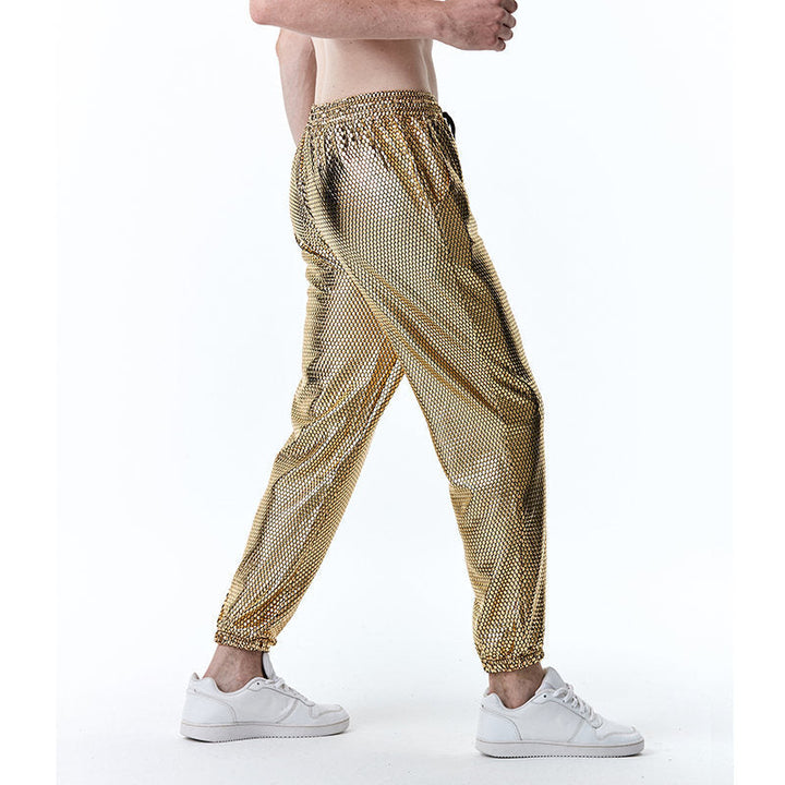 Men's Futuristic Mesh Pants In Trendy Metallic Look Lune London