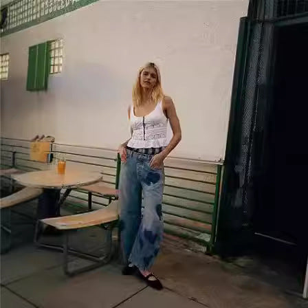 Wide jeans for women with heart-shaped details and a relaxed cut Lune London