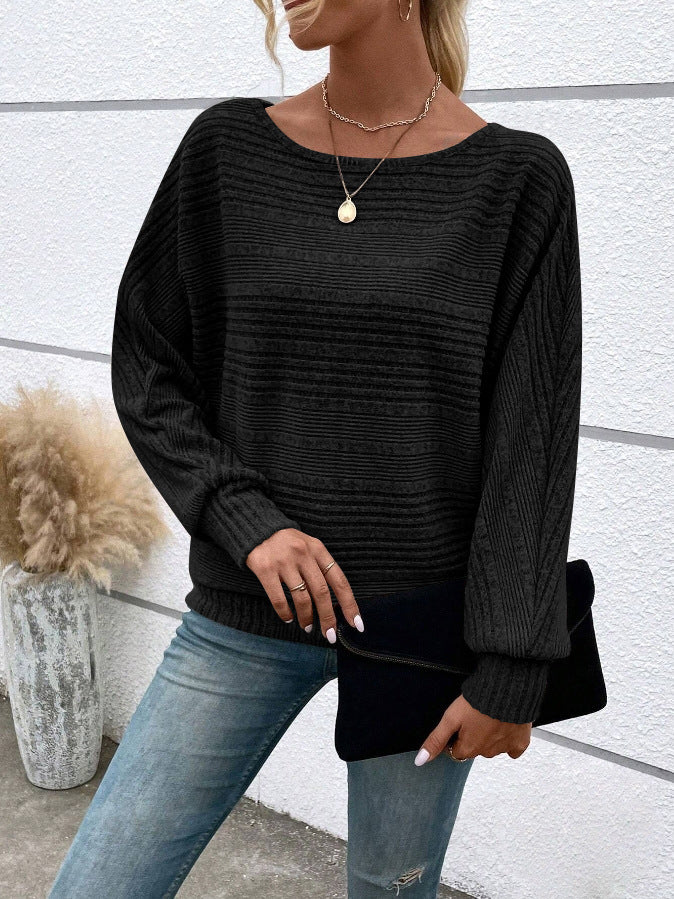 Loose fit knitted sweater for women with a relaxed fit and refined ribbed details Lune London