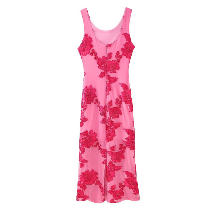 Maxi dress for women with floral embroidery and elegant cut Lune London