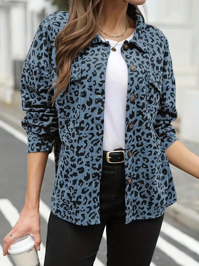 Flannel jacket for women with leopard print Lune London