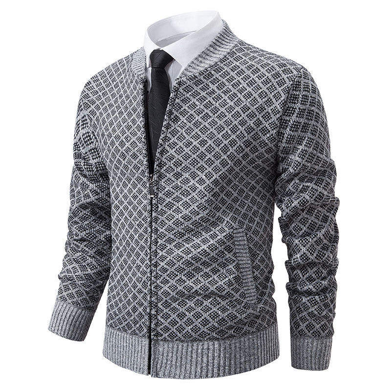 Lune London | Men's cardigan with modern zip closure and textured design