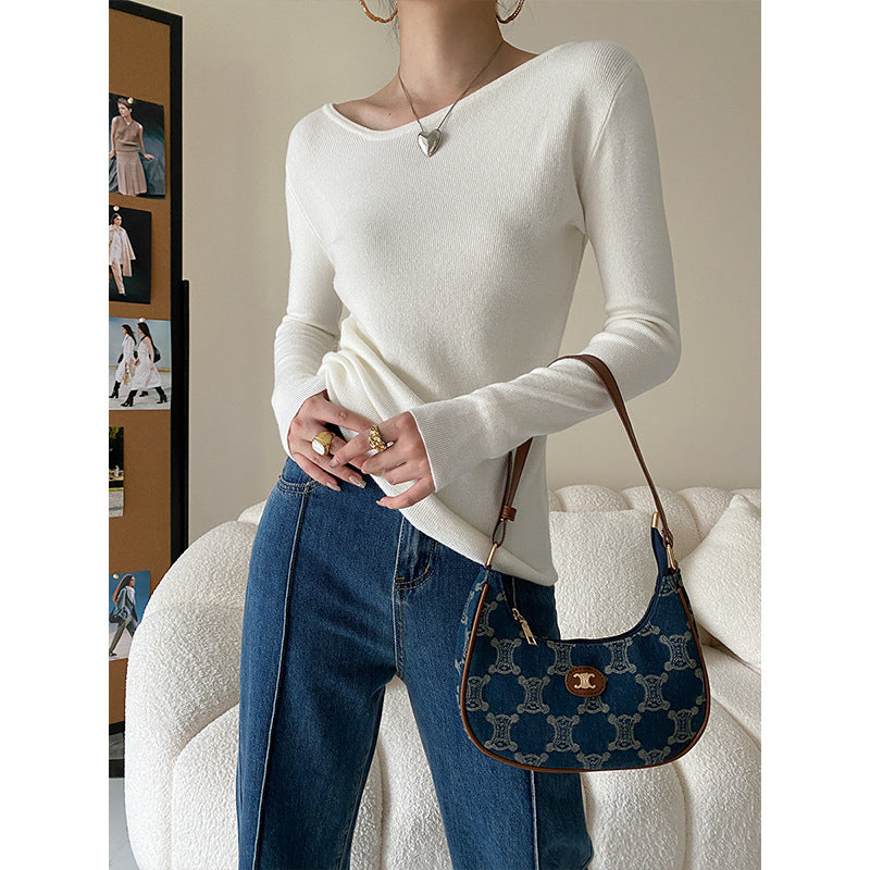 Ladies long-sleeve shirt with fine rib structure Chic & Stil