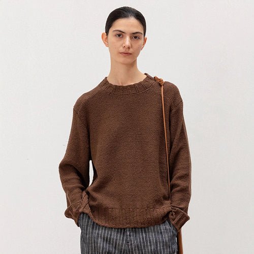 Pull en tricot décontracté pour femmes avec coupe ample et ourlet élastique