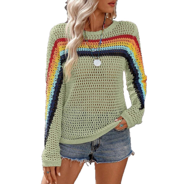 Lightweight knit sweater for women with colorful stripes Lune London