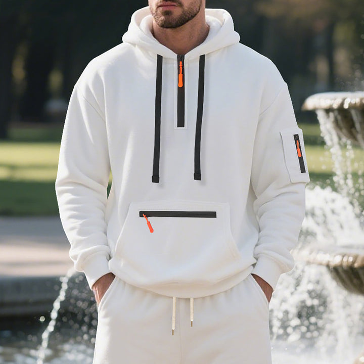 Men's casual hoodie with multifunctional zip pockets Lune London
