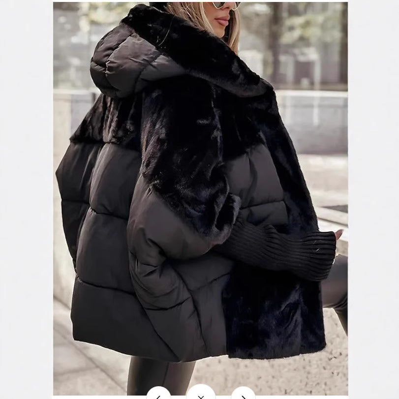 Ladies Cozy Quilted Jacket with Removable Hood and Warm Fleece Insert Lune London