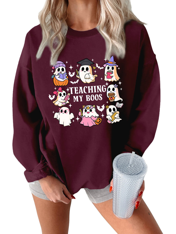 Sweatshirt pour femmes avec un design Halloween ludique et une coupe décontractée Chic & Stil