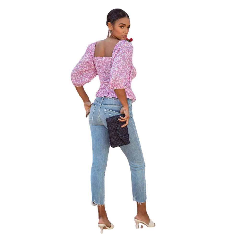 Ladies puff sleeves top Lune London