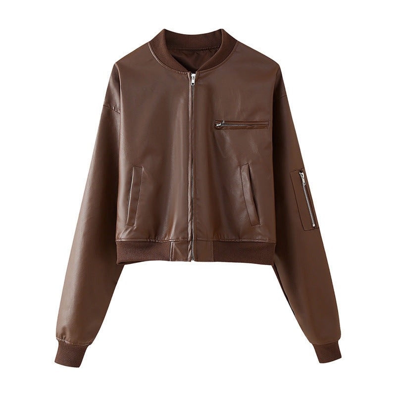 High-quality synthetic leather biker jacket for women Lune London
