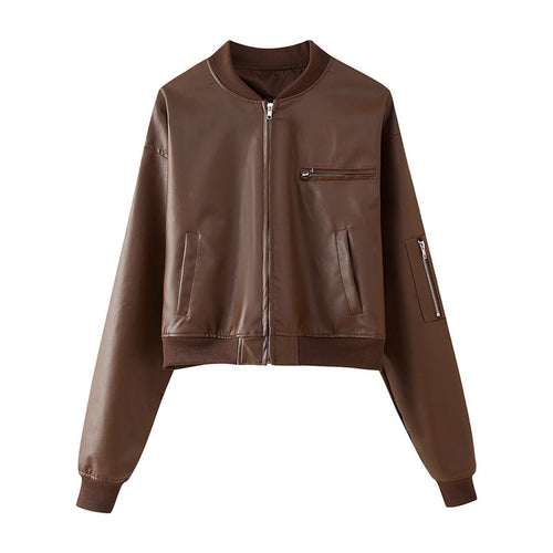 High-quality synthetic leather biker jacket for women Lune London