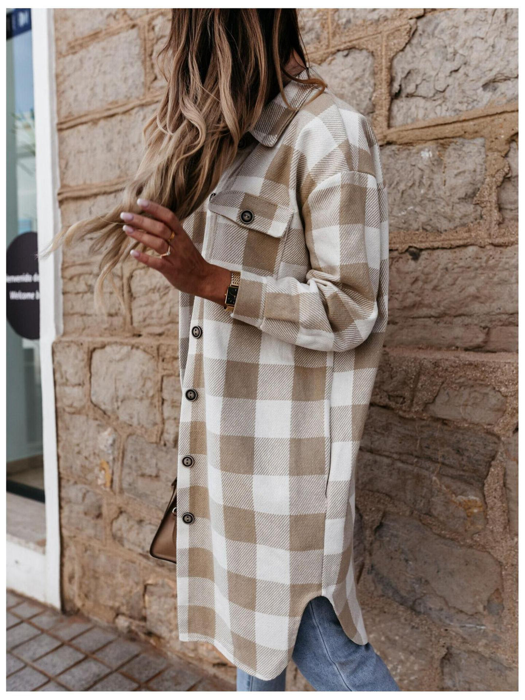 Women Long Sleeve Jacket with Scottish Pattern Lune London