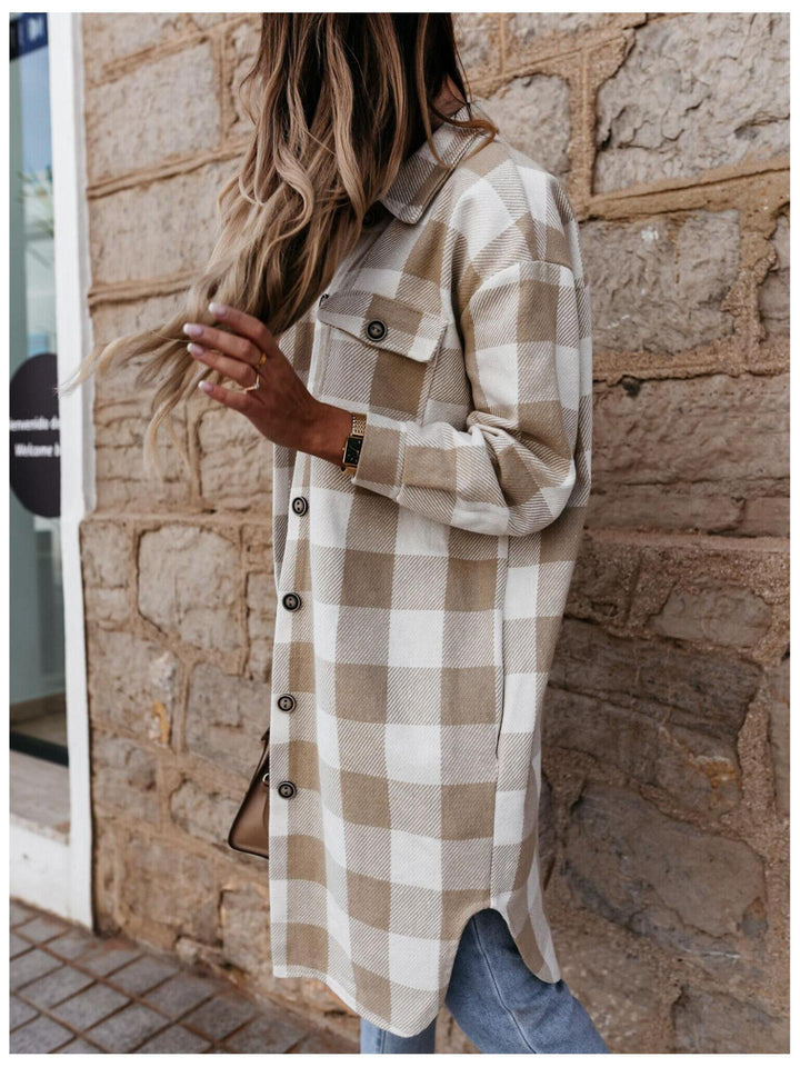 Women Long Sleeve Jacket with Scottish Pattern Lune London