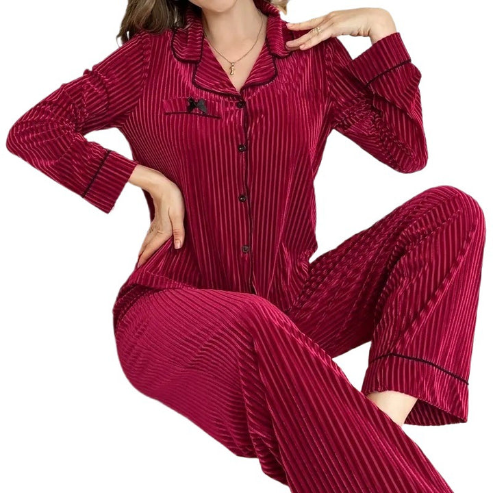 Ladies Luxurious Pajama Set with Fine Lune London Stripes