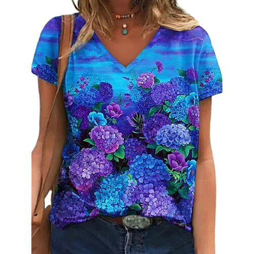 Women Floral Print V Neck Lune London