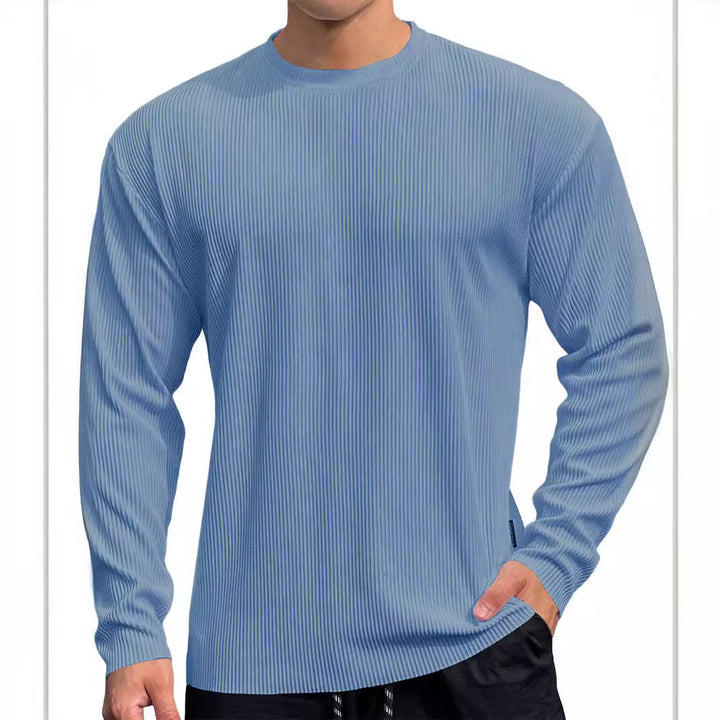 Fine knit pullover for men with textured rib pattern Lune London