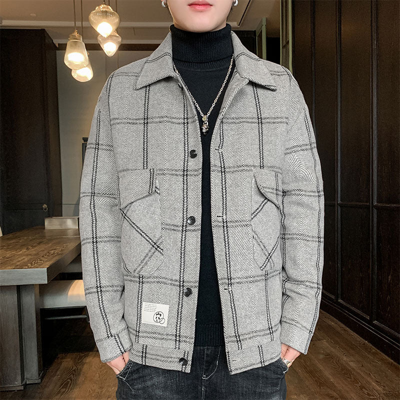 Plaid jacket for men, stylish and slightly lined, with practical flap pockets Lune London