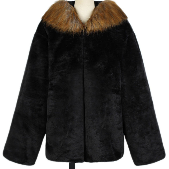 Luxury faux fur jacket for men with large hoodie Lune London