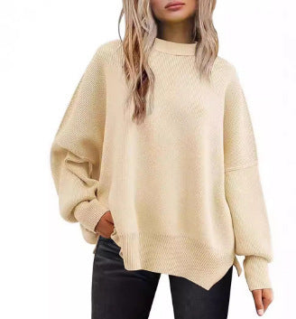 Oversized knitted sweater for women with wide sleeves and a textured surface Lune London