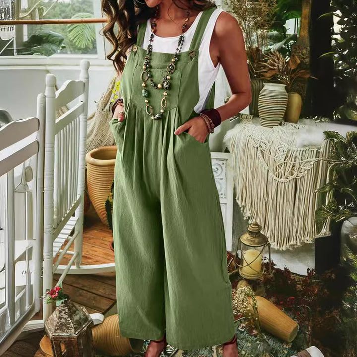 Ladies casual jumpsuit with wide legs and pockets Lune London