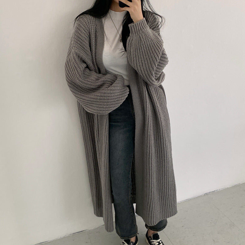 Thick knit cardigan for women with an open cut and comfortable sleeve finishes Lune London