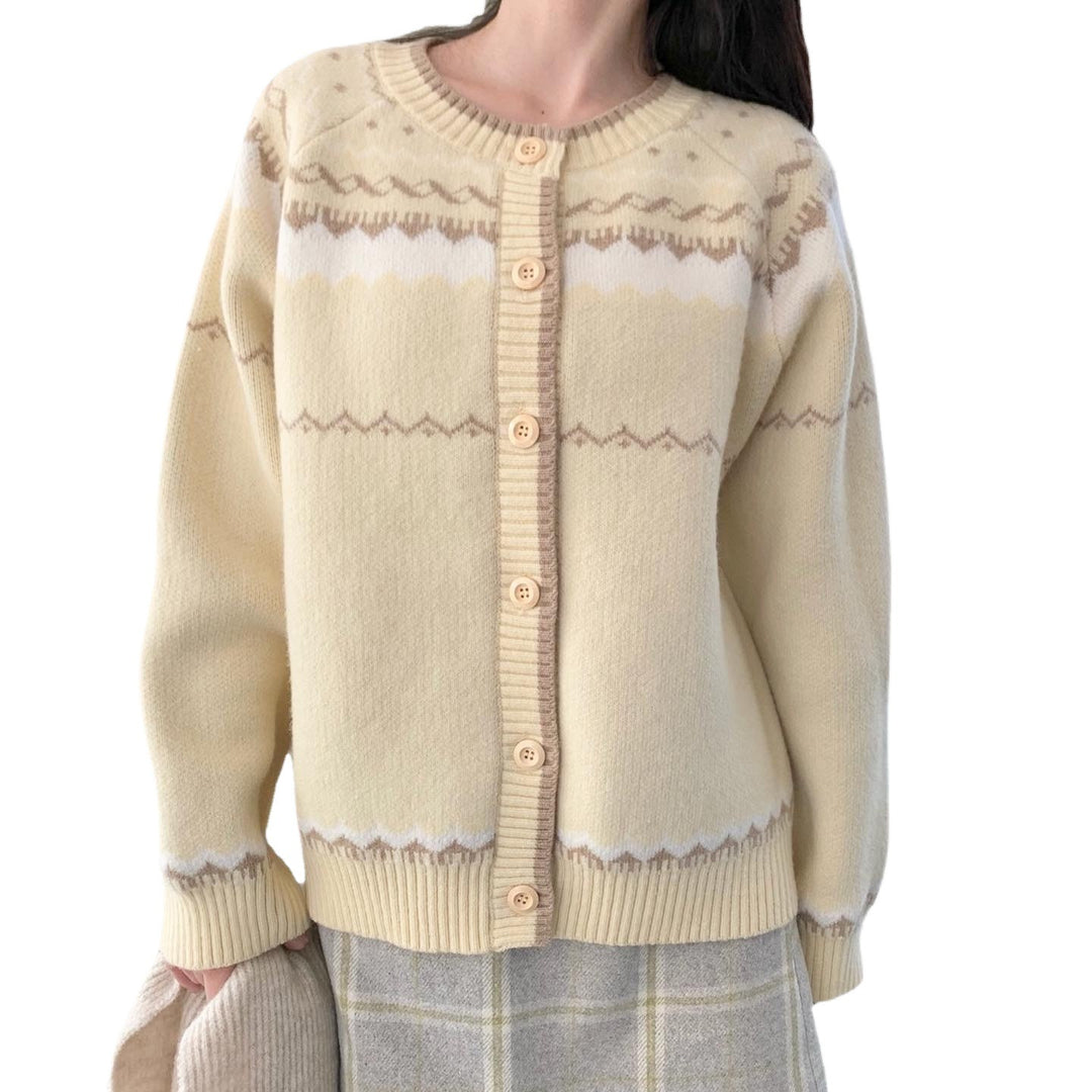 Women's knitted jacket with artistic pattern Lune London