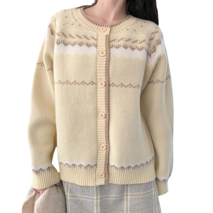 Women's knitted jacket with artistic pattern Lune London