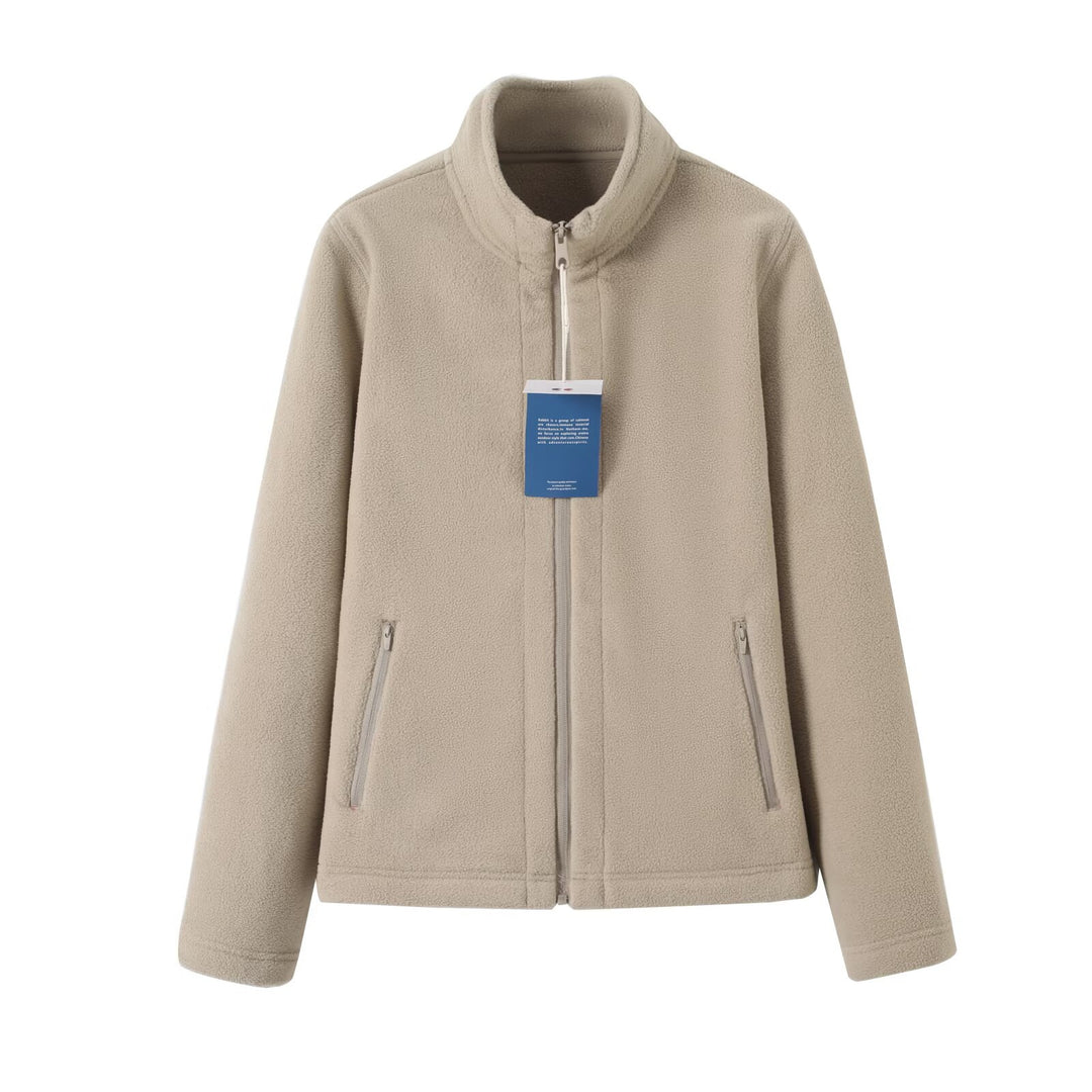 Veste en polaire pour femmes avec col haut et poches zippées sur les côtés Chic & Stil