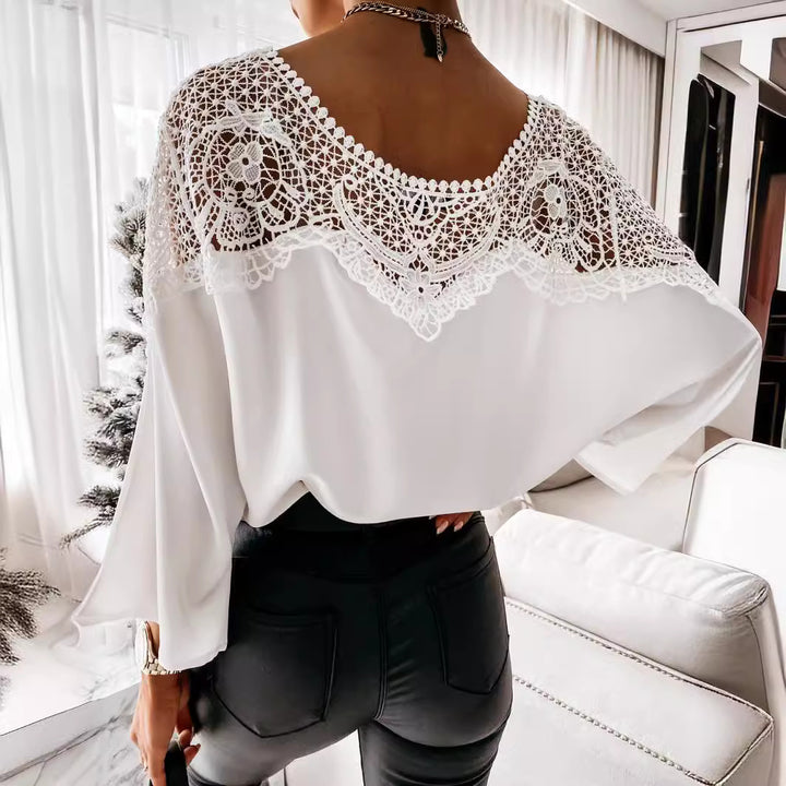 Ladies Elegant blouse with lace part Lune London