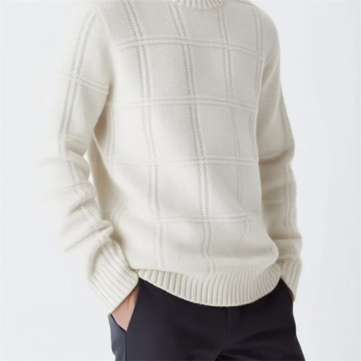 Men's knitted sweater with textured design Lune London
