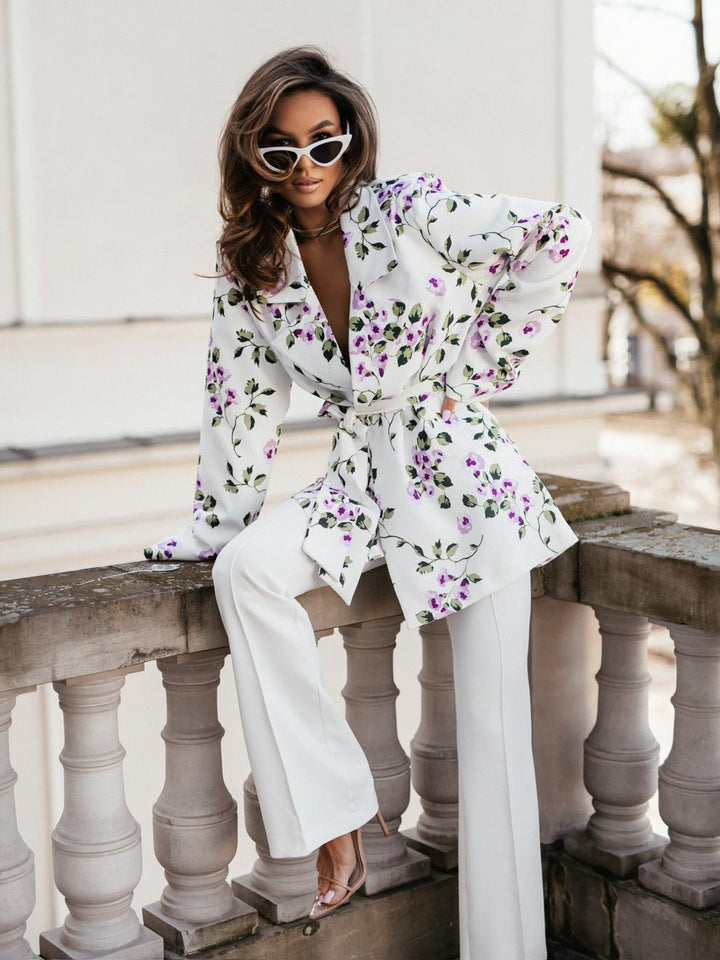 Robe blazer pour femmes avec imprimé animal et ceinture moderne Chic & Stil