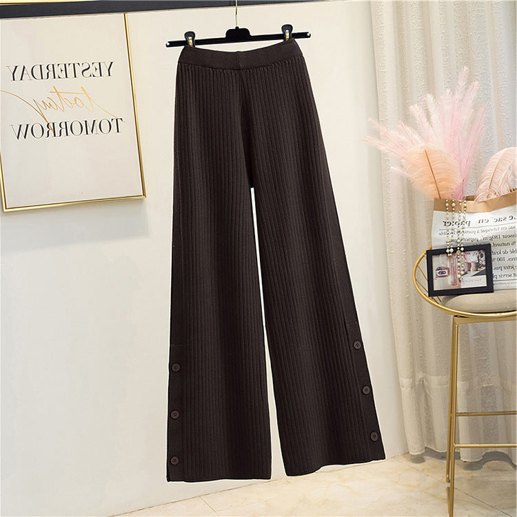 Pleated palazzo pants for women with button details Lune London
