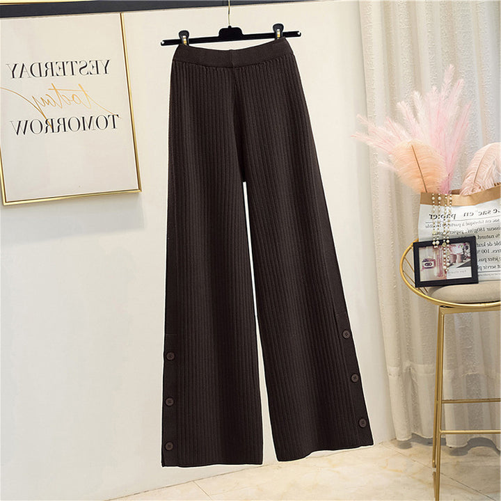 Pleated palazzo pants for women with button details Lune London