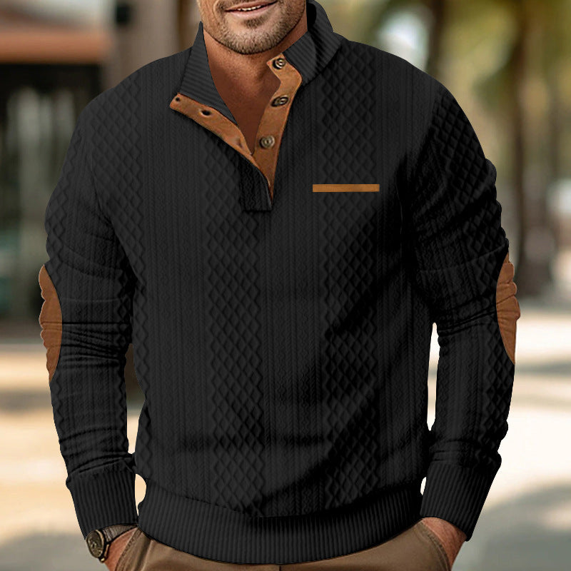 Knitted sweater for men with textured design and contrasting details Lune London