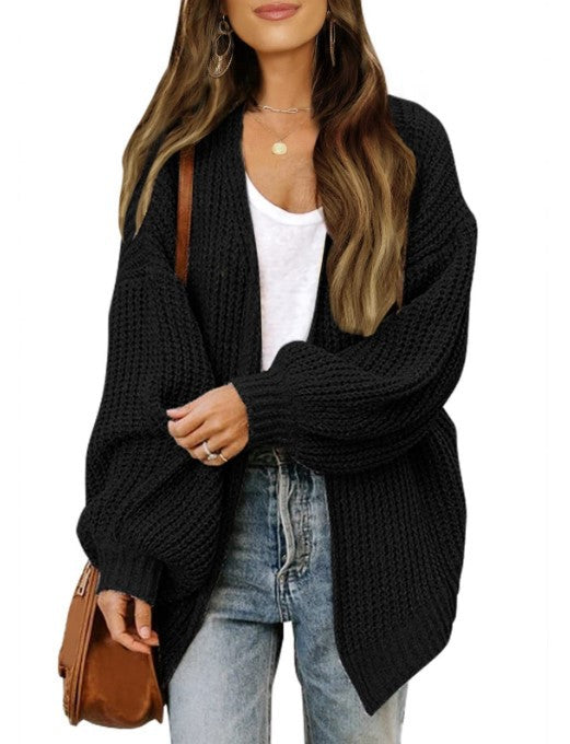 Chunky knit women's jacket with dropped shoulders and relaxed fit Lune London