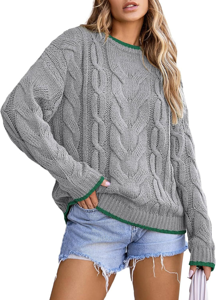 Knitted sweater for women with a thick braid pattern Lune London
