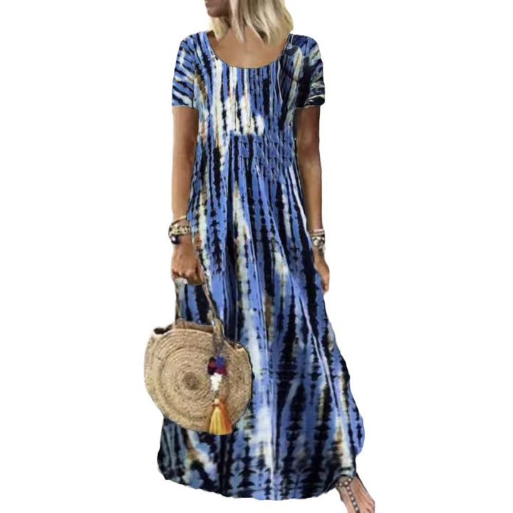 Lune London trendy striped pattern women's maxi dress
