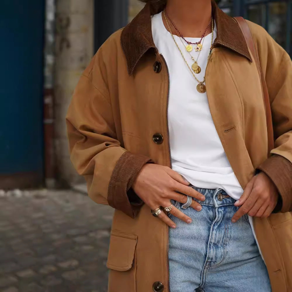 Casual cotton jacket for women with soft collar and practical pockets Lune London