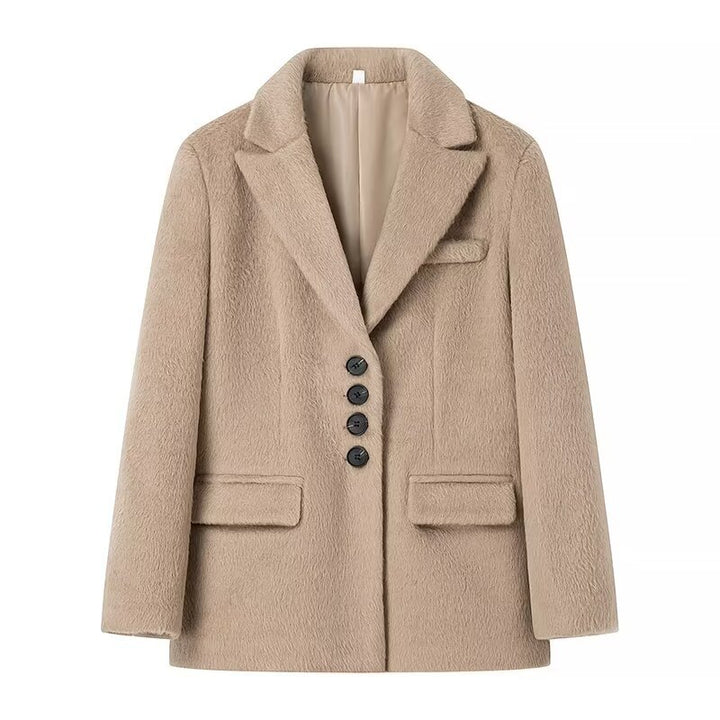 Blazer teddy féminin à la mode avec boutonnière élégante Chic & Stil
