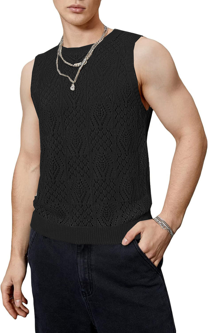 Men's knit top with refined perforated pattern Lune London