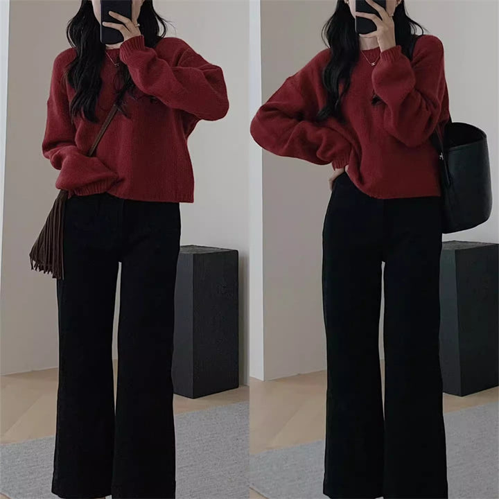 Pull en tricot décontracté pour femmes avec une coupe ample et des épaules tombantes Chic & Stil