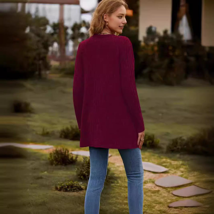 Ladies' cardigan with button placket and practical pockets Lune London
