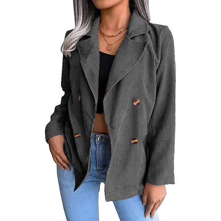 Corduroy jacket for women with double-breasted fastening and modern cut Lune London