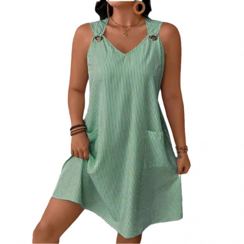 Casual dress for women with V-neck and practical pockets Lune London