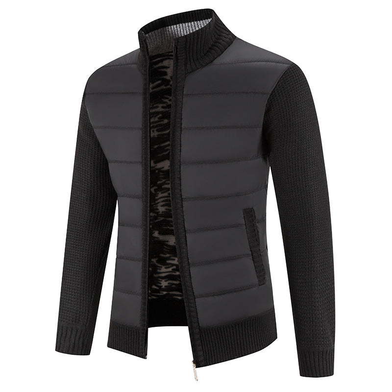 Quilted jacket for men with knitted sleeves trendy Lune London